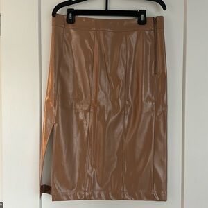 Apt 9 faux leather nude color pencil skirt NWT